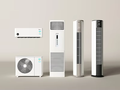 Different Types of Air Conditioners and Fans with Modern Design for Indoor Use 3d model