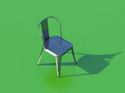 Sturdy Metal Leisure Chair With Green Background And Modern Sleek Design 3d model