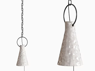 Modern White Hollowed Out Design Pendant Lights With Different Sizes And Chain Hanging 3d model