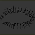 Long Thin Shiny False Eyelashes For Eye With Gray Gradient Background And Reflection 3d model