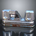 Durable Silver Metal Household Item With Two Cylindrical Parts And Shiny Base