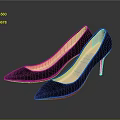 Stylish Black High Heels With Pointed Toe And Red Heels For Women