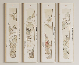 New Chinese Hanging Paintings 3d model