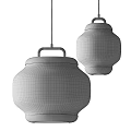 Modern Pendant Lights With White Glass Shade And Black Metal Frame Design