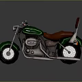 Green Vintage Motorcycle With Brown Seat And Classic Retro Design Details