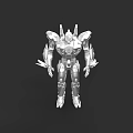 Futuristic Mech Robot Weapon With Silver Armor And Mechanical Armament Design