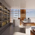 Modern Supermarket Department Store Interior With Glass Metal Shelves Displaying Daily Necessities And Skincare Products