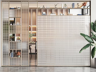 Modern partition glass brick partition decoration rack 3d model