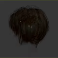 Realistic Human Head Brown Short Hair With Natural Texture And Layers