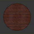 Round Wooden Dining Table With Pedestal Base And Smooth Dark Surface