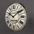 Vintage Devrine Brasur Seine Clock with White Dial and Black Roman Numerals