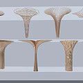 Modern Artistic Sculptural Pillars With Intricate Textured Designs In Stylish Arrangement