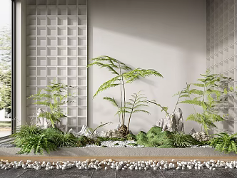 Modern landscape sketch plant landscaping 3d model