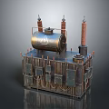 Industrial Power Transformer With Metal Enclosure Three Insulating Bushings And Control Panels