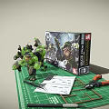Grim Action Figures Display With Packaging Box Tools Cutting Mat And Blueprint 3d model