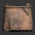 Handmade Copper Cooking Pot With Hammered Texture And Metal Handles