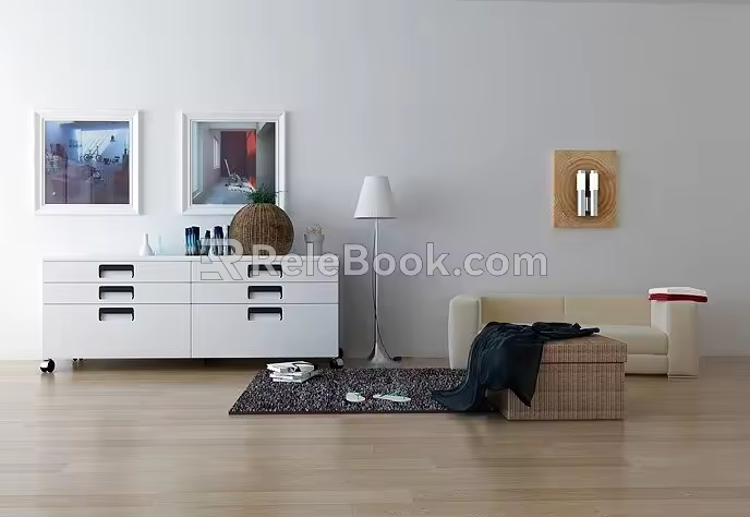 Modern sofa stool 3d model
