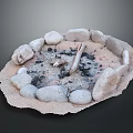 Decorative Circular Stone Fire Pit For Outdoor Garden With Natural Rocks