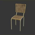 Modern Wooden Chair With Metal Frame And Comfortable Seat Backrest Design