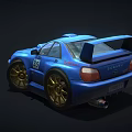 Kids Blue Toy Race Car With Number 35 And Gold Wheels