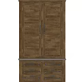 Rustic Wooden Chest of Drawers With Multiple Storage Drawers And Cabinet Doors