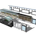 Modern Train Station With Multiple Platforms Glass Roof And Canopies Design
