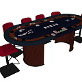Chess and Card Table Texas Poker Table Depu Table Baccarat Table Chip Table Poker Table Entertainment Table and Chair Combination Casual Table and Chair Combination 3d model