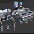Modern Smart High Tech Public Facilities With Interactive Self Service Terminals And Displays 3d model