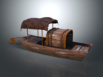 Vintage Wooden Boat Small Wooden Boat Wooden Boat Fishing Boat 3d model