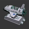 NASA Space Shuttle Model Display With American Flag And Base Stand 3d model
