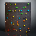 Indoor Rock Climbing Wall As Sports Equipment With Colorful Handholds For Fitness Training