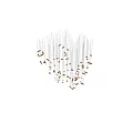 Modern Artistic Chandelier With Metal Rings Transparent Elements And LED Lights