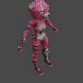 Pink Cartoon Bear Humanoid Character With Playful Design And Vibrant Outfit