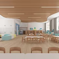Modern Kindergarten Classroom Multi-function Room 3d model