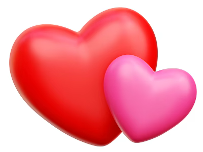 Heart Shaped Red and Pink Decorative Ornament Set for Home Decoration 3d model