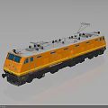 Orange and White Electric Train with Detailed Roof Equipment and Modern Exterior Design