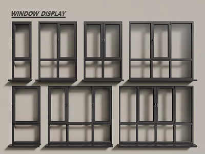 modern windows aluminum alloy windows casement windows floor-to-ceiling windows 3d model