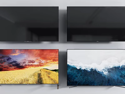 Modern Ultra HD Smart Television Displaying Stunning Nature Landscapes In Home Setup 3d model