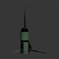 Commercial Communication Equipment With Green Cylindrical Body Three Supports And Top Antennas