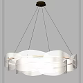 Modern Cloud Shaped Chandelier With Layered White Acrylic Shades And Soft LED Lighting