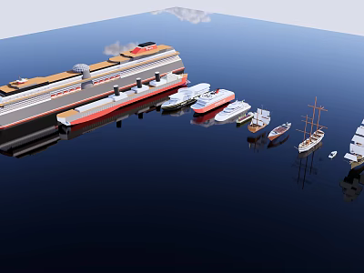 modern ship. 3d model