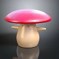 Cute Plant Shaped Mushroom Decor With Red Cap And Beige Body