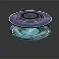 Blue Circular Double Layered Device With Smooth Surface And Reflective Base