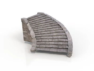 Arched Gray Tile Roof Structure As Architectural Decorative Component With Tiled Design 3d model