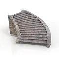 Arched Gray Tile Roof Structure As Architectural Decorative Component With Tiled Design 3d model