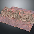 Scenic 3D Canyon Terrain Model Featuring Reddish Brown Gray Rocky Layers and Undulating Landscape