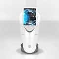 Public Facility Self Service Information Kiosk With White Body Digital Screen And Blue Interface
