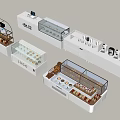 Modern Retail Display Shelves With Glass Front Multiple Tiers And Logo Design
