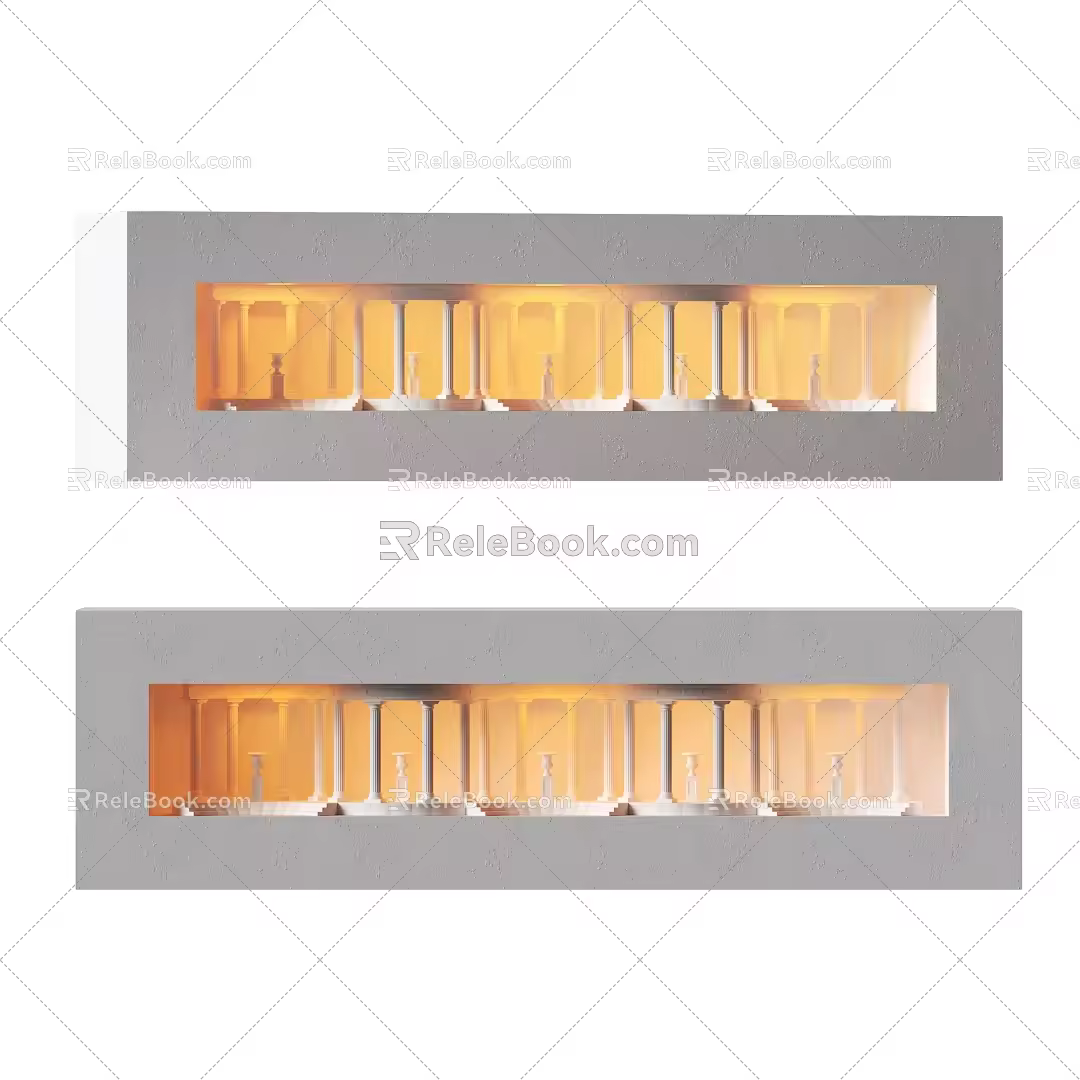 Silent embedded corner wall lamp gypsum wall lamp atmosphere lamp niche 3d model