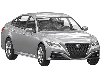 Silver Modern Sedan Featuring Sleek Body And Stylish Front Grille Design 3d model